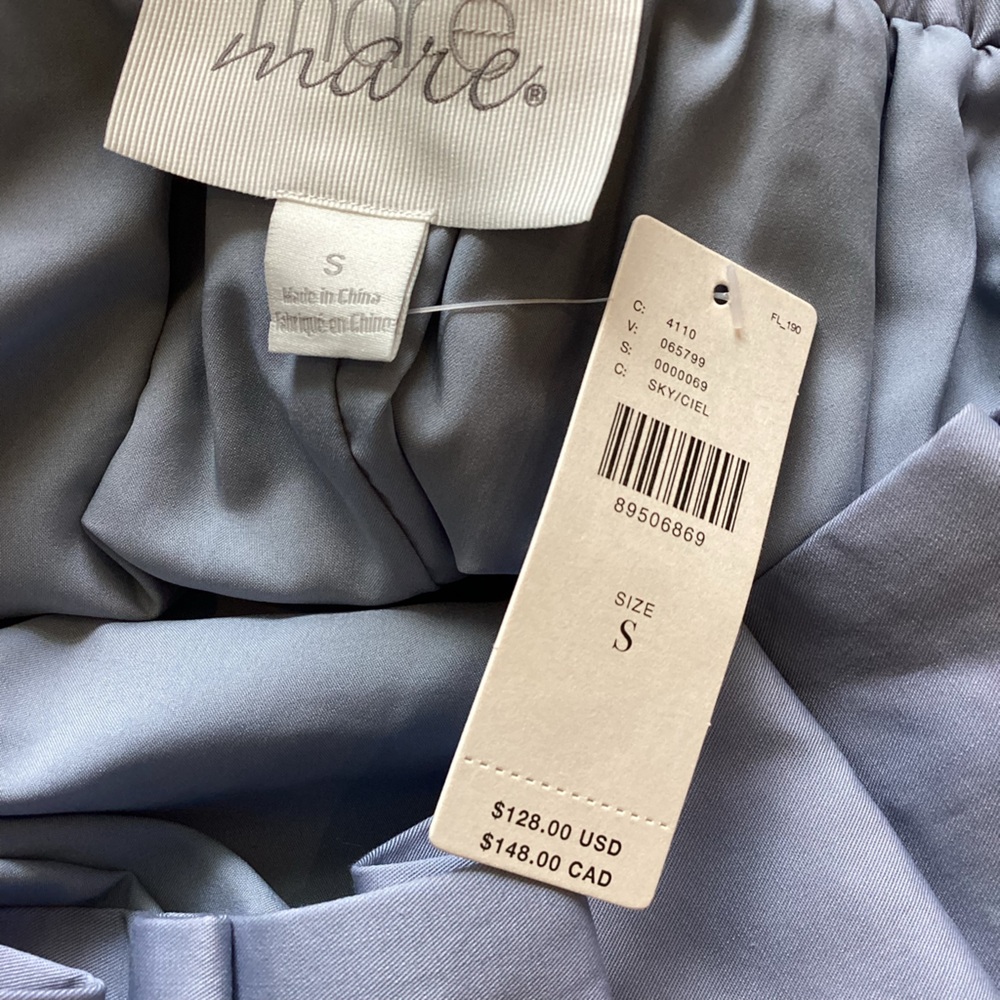 Anthropologie Off The Shoulder Pleated Swing Top New Small Blue Mare Mare - Picture 10 of 12